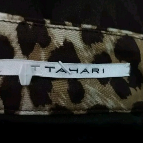 T Tahari pleated a-line leopard print skirt - Picture 6 of 8